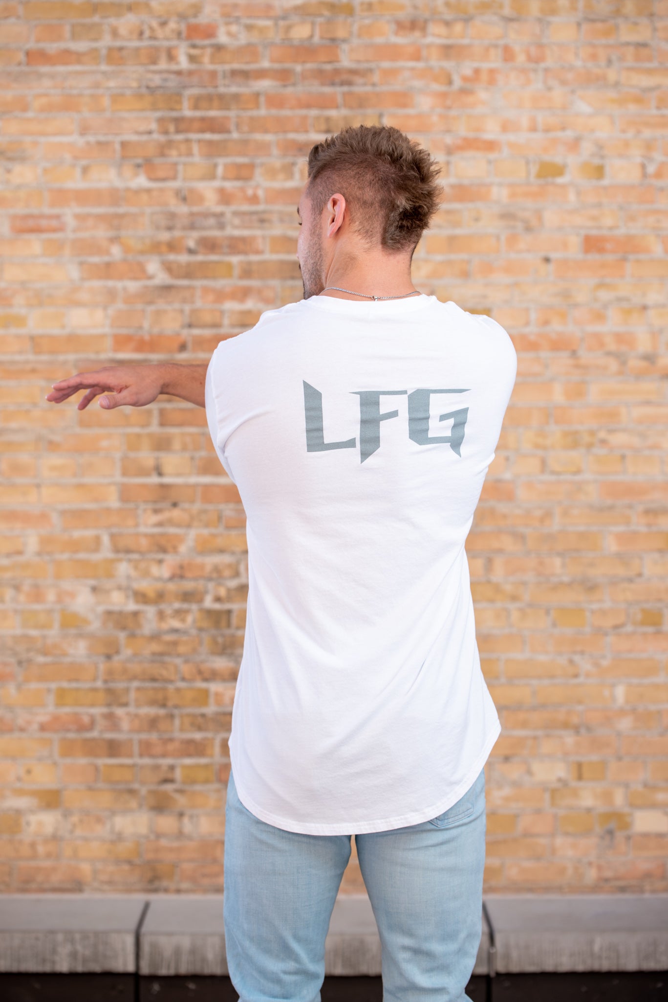 LFG Zero FUKS Men's White Scoop Bottom T-Shirt