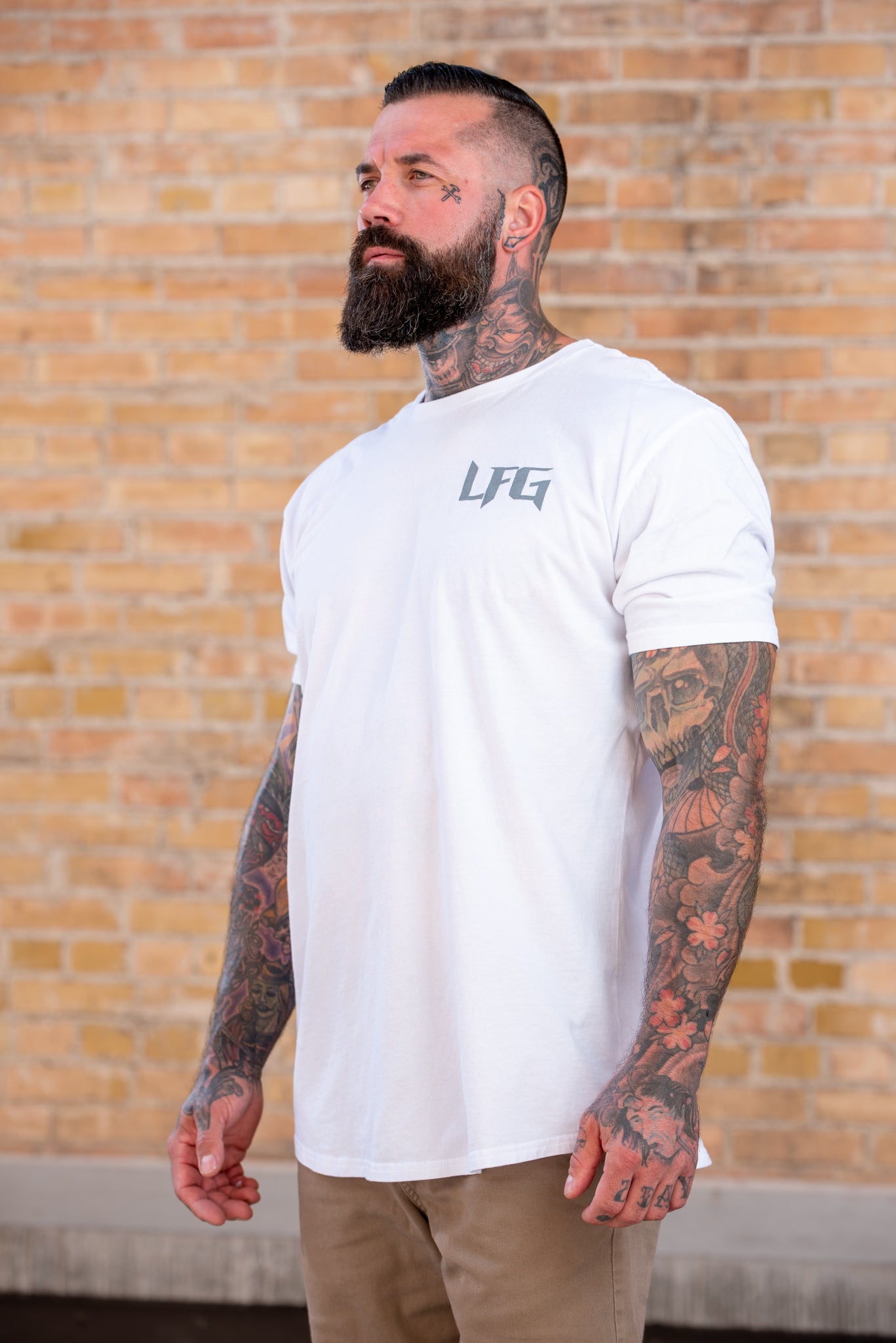 LFG Zero FUKS Men's White Scoop Bottom T-Shirt