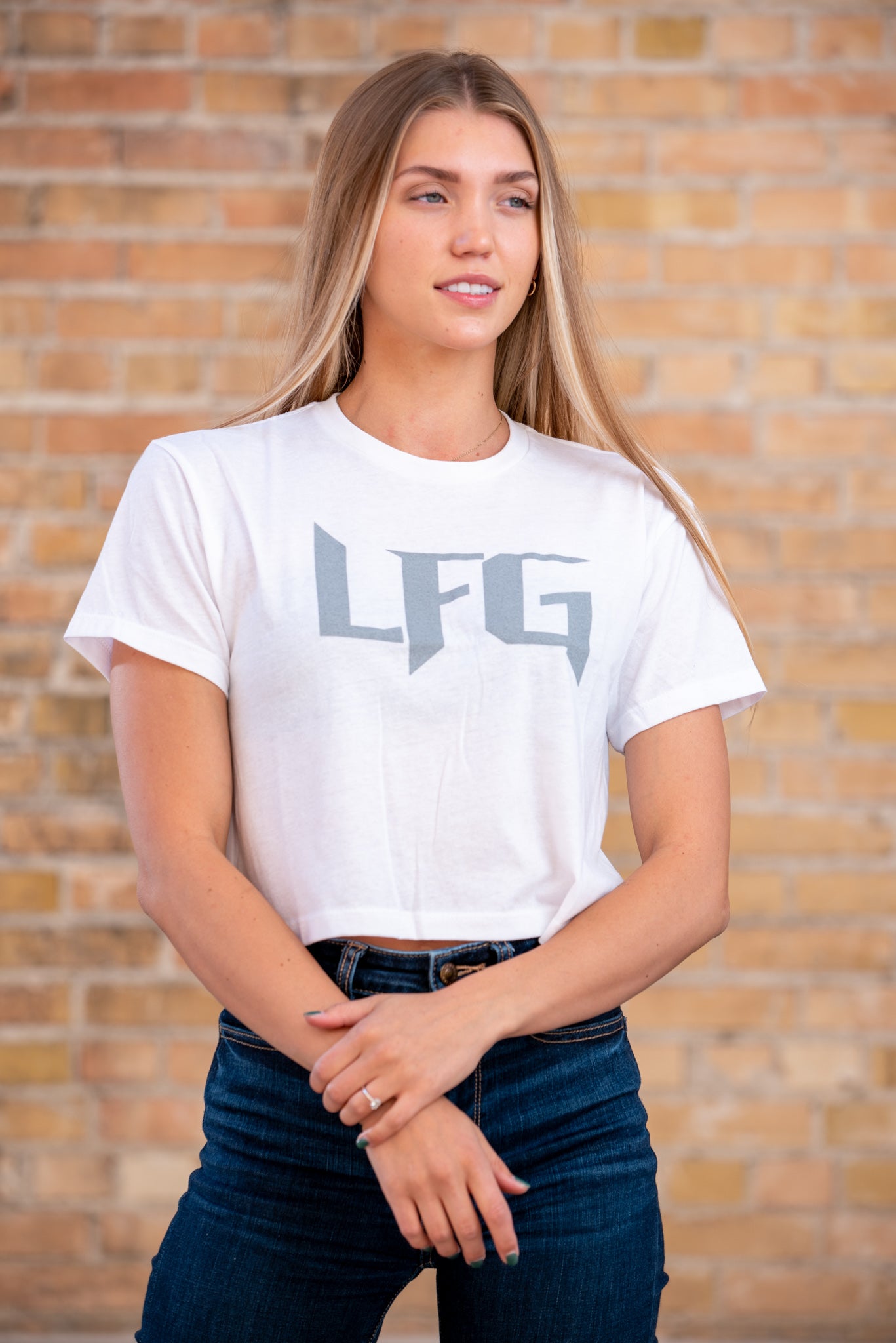 LFG OG Style White Women's Crop T-shirt
